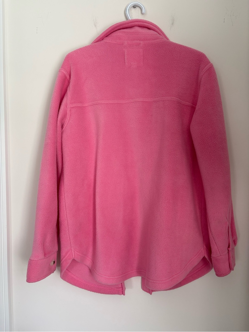 Thread & Supply Bright Hot Pink Teddy Shacket with Chest Pockets Size Small - Picture 6 of 8